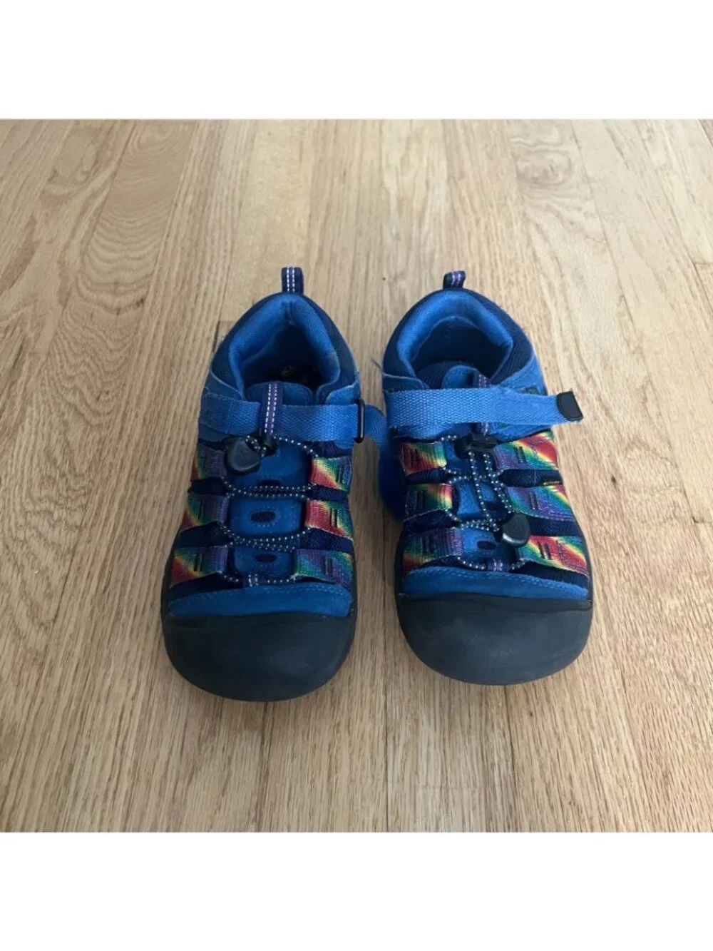 Keen Newport H2Sho Water Hiking Shoes Blue Rainbow Big Kid's Size 3